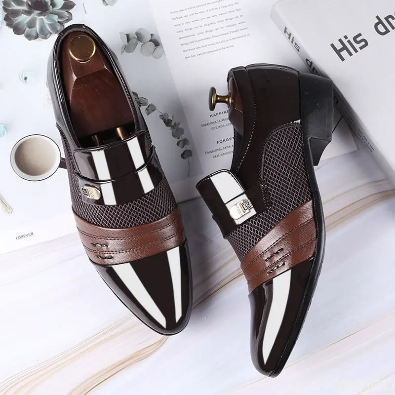 New men's casual shoes business formal wear plus size versatile for weddings simple comfortable retro artistic men's shoes